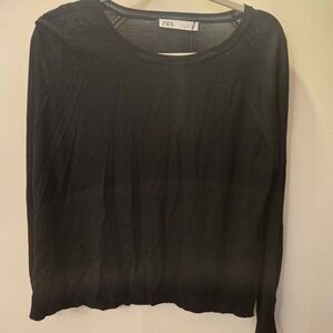 Zara Women's Black Long Sleeve Top